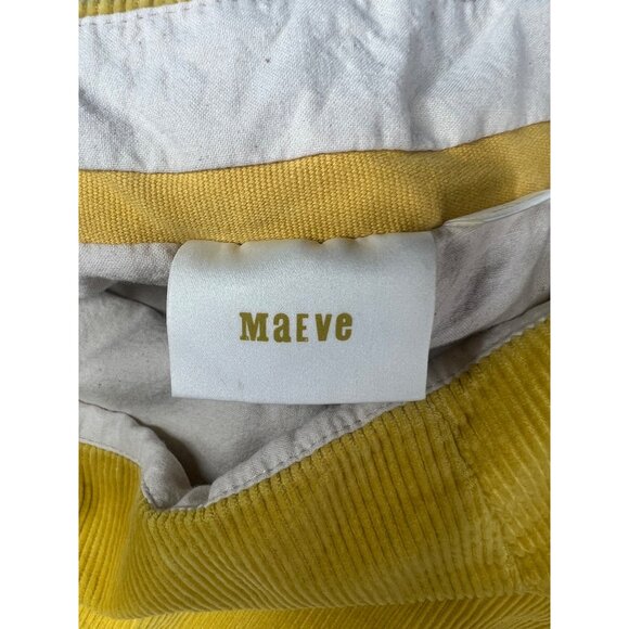 Maeve Yellow Corduroy Pencil Skirt Womens Knee-Length With Side Zipper Size 4 - Picture 5 of 15